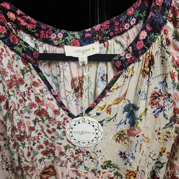 Umgee | NWT | Boho Floral Patchwork Babydoll Dress | Size XL - Picture 2 of 4